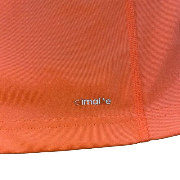 Adidas Climalite Orange 3/4 Zip Pullover Long Sleeve Top Thumbholes‎ - Picture 4 of 5